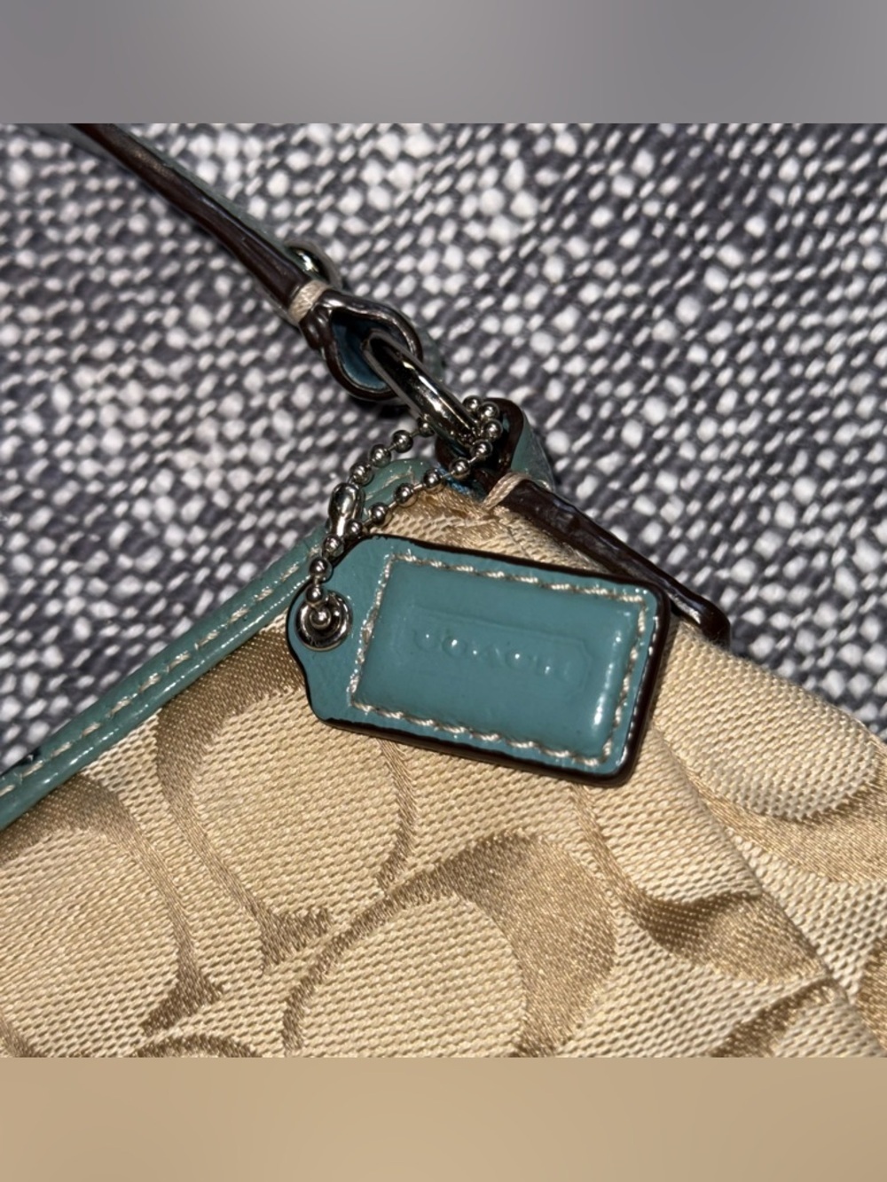 Coach Vintage Pastel Spring Patchwork Baguette Purse Y2K shoulder leather Canvas - Picture 10 of 10